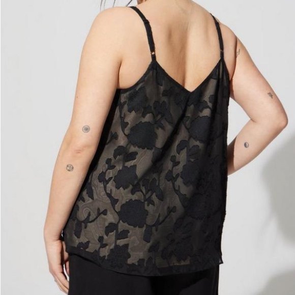 Women’s Torrid 2 Nude Black Lace Sophie Clip Chiffon Swing Cami 2X 2XL XXL - Picture 11 of 13